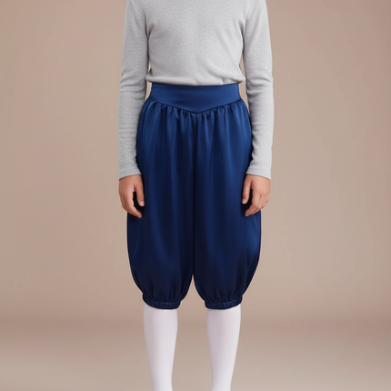 Pantalon Parachute Garçon Bleu Marine Taille Haute - Satin
