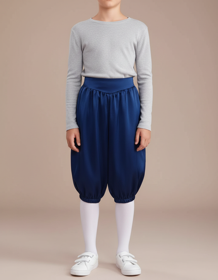 Pantalon Parachute Garçon Bleu Marine Taille Haute - Satin