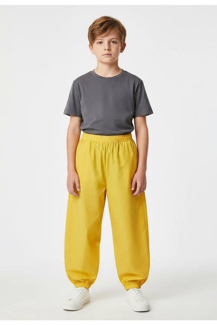 Pantalon Parachute Jaune Ample Sport Léger Enfant - Polyester