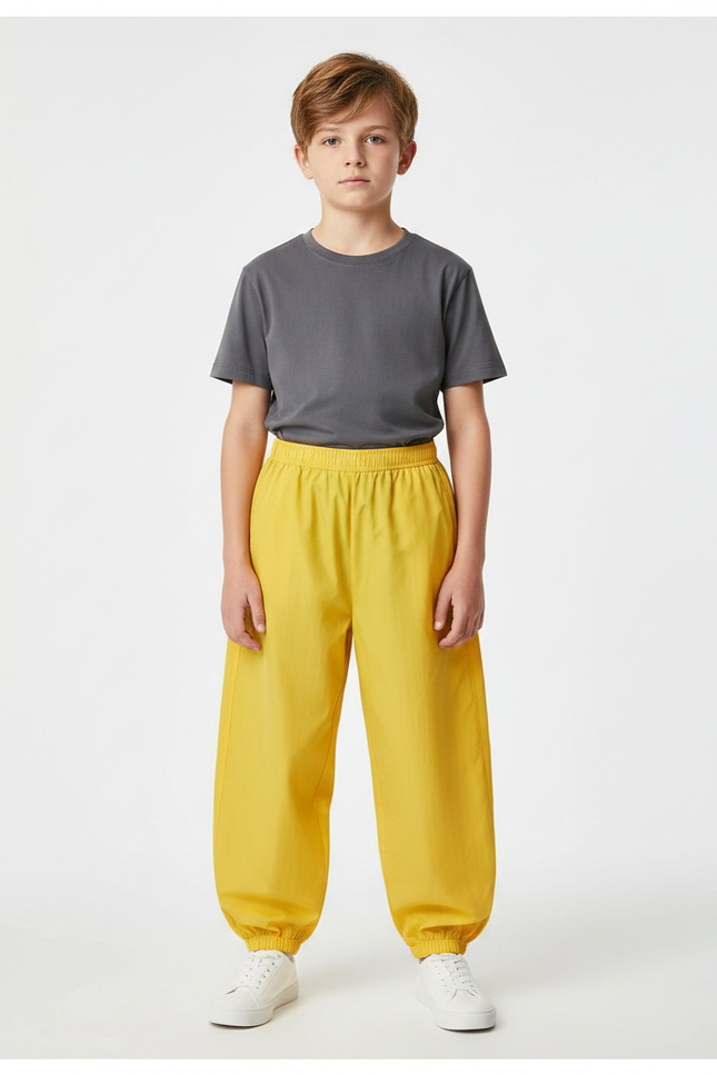 Pantalon Parachute Jaune Ample Sport Léger Enfant - Polyester