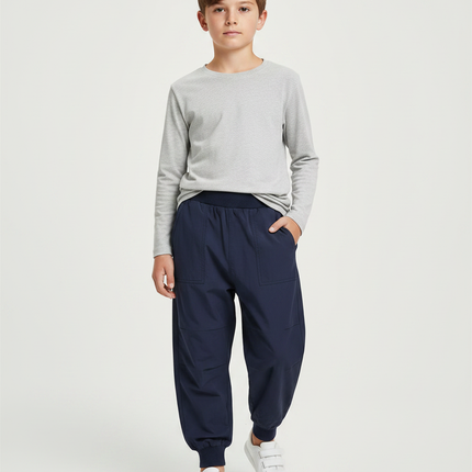 Pantalon Parachute Marine Ample Décontracté Enfant Coton