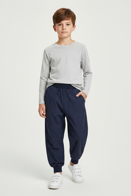 Pantalon Parachute Marine Ample Décontracté Enfant Coton