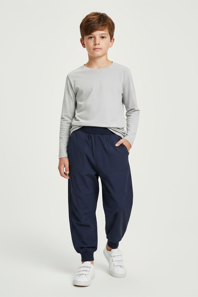 Pantalon Parachute Marine Ample Décontracté Enfant Coton