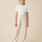 Pantalon Parachute Crème Côtelé Ample Fille - Beige Maille