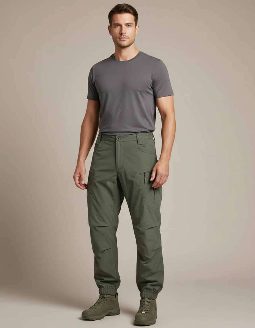Pantalon Parachute Escalade - Kaki Polyester