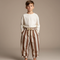 Pantalon Parachute Rayé Marron Crème Ample Enfant - Multicolore Toile