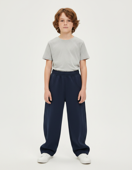 Pantalon Parachute Bleu Marine Ample Coton Enfant - Molleton