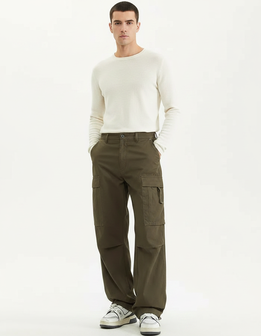 Pantalon Parachute Ccbb - Kaki Toile