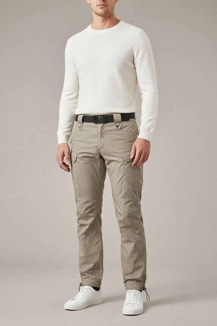 Pantalon Parachute Kaki Cargo Homme Léger Décontracté - Polyester