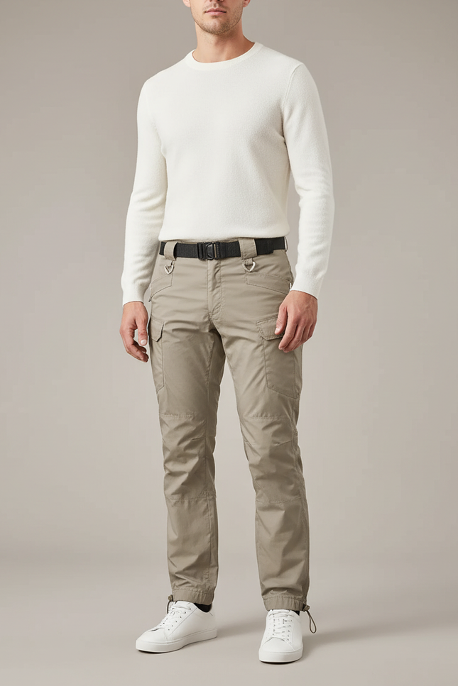 Pantalon Parachute Kaki Cargo Homme Léger Décontracté - Polyester