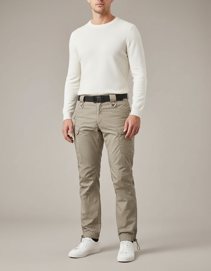 Pantalon Parachute Kaki Cargo Homme Léger Décontracté - Polyester