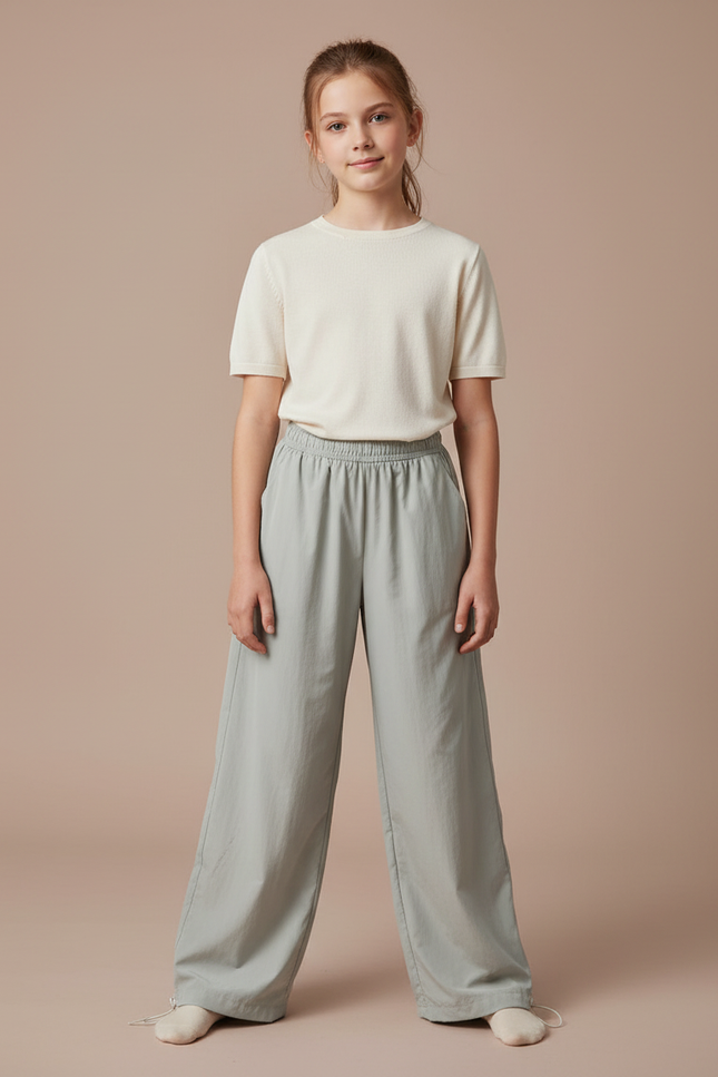 Pantalon Parachute Vert Ample Fluide Fille - Viscose