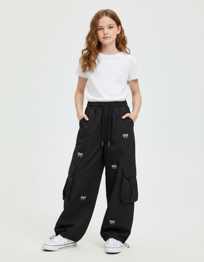 Pantalon Parachute Fille Noir