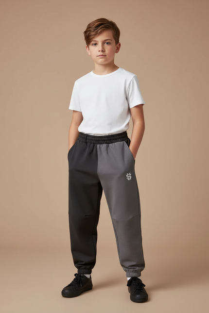 Pantalon Parachute Bicolore Molleton Ample Enfant Sport - Multicolore