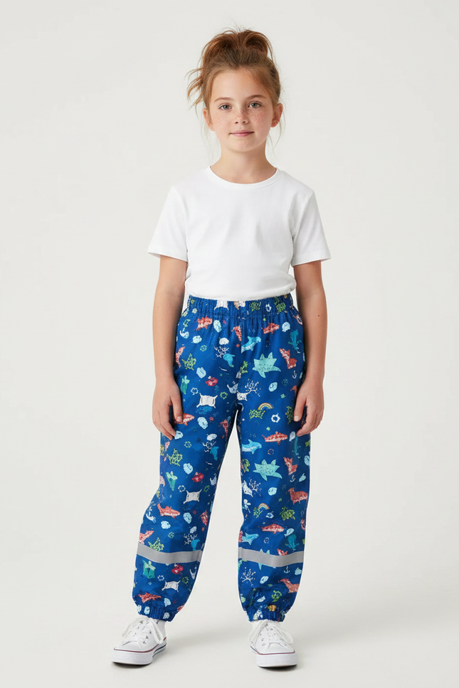 Pantalon Parachute Imprimé Océan Bleu Enfant - Polyester