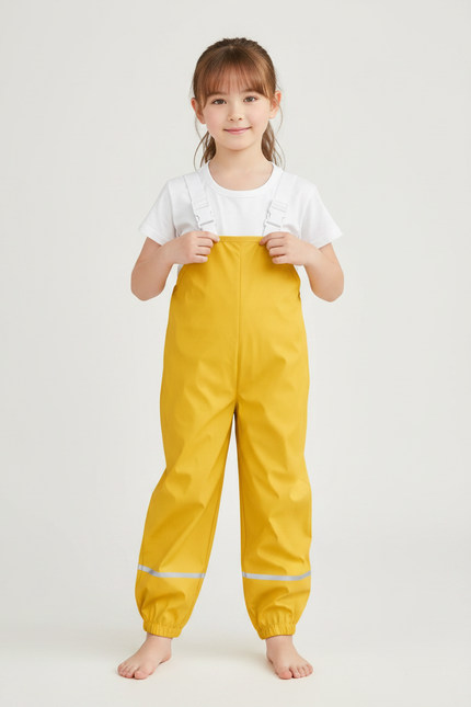 Pantalon Parachute Imperméable Jaune Enfant Salopette Pluie - Polyester