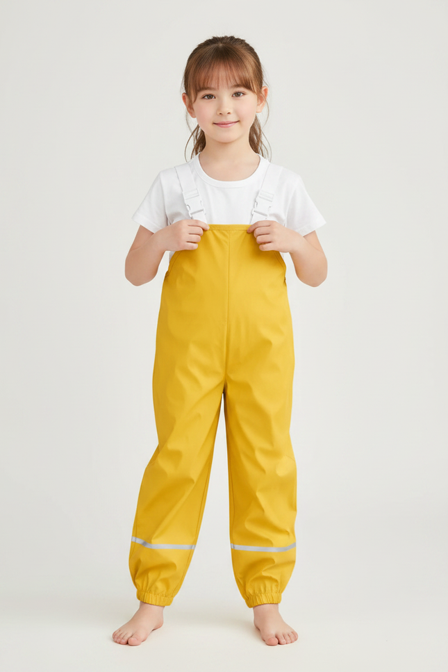 Pantalon Parachute Imperméable Jaune Enfant Salopette Pluie - Polyester