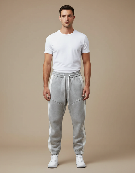 Pantalon Parachute Gris Jogging Sport Homme - Molleton