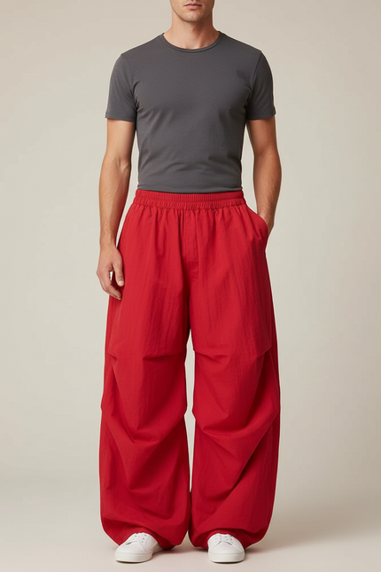 Pantalon Parachute Rouge - Polyester