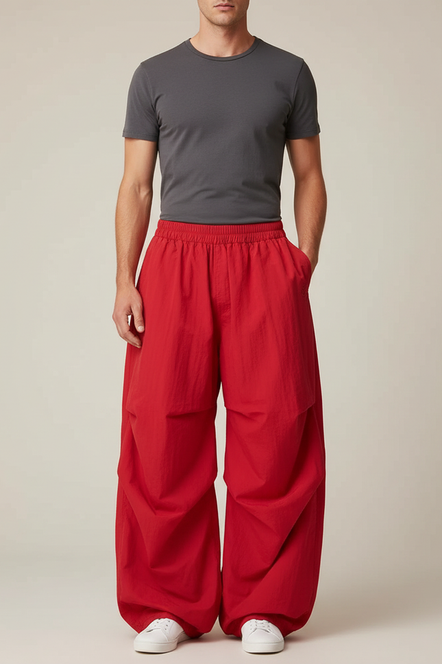 Pantalon Parachute Rouge - Polyester