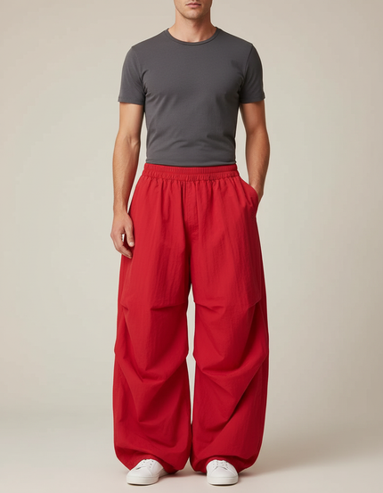 Pantalon Parachute Rouge - Polyester