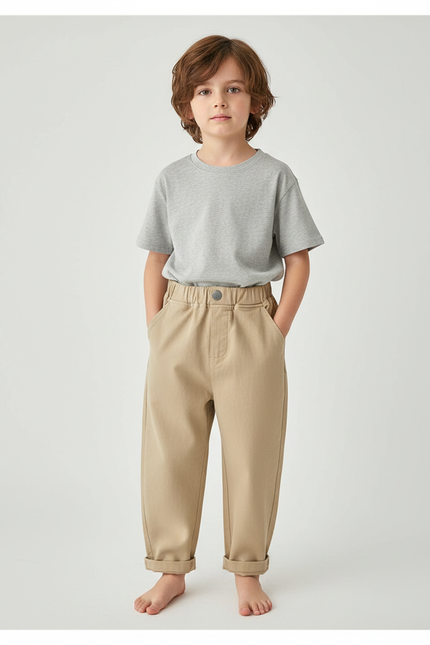 Pantalon Parachute Kaki Ample Décontracté Enfant - Coton