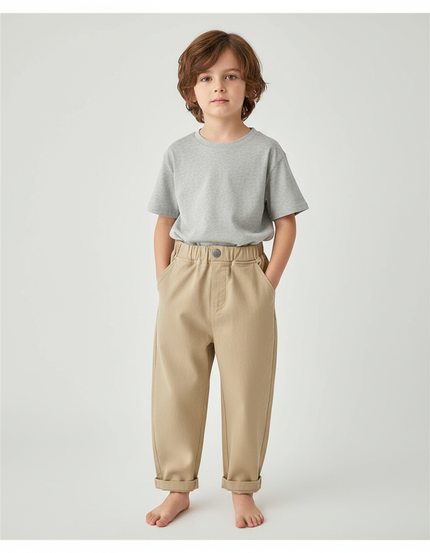 Pantalon Parachute Kaki Ample Décontracté Enfant - Coton