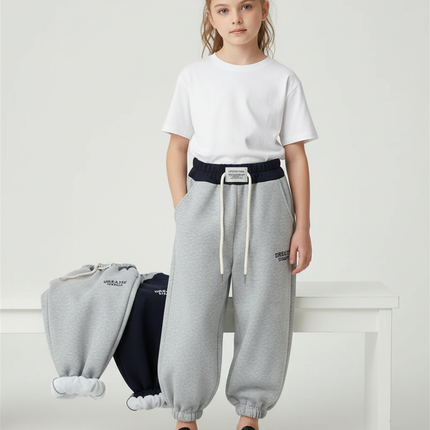 Pantalon Parachute Gris Ample Sport Enfant Unisexe - Molleton