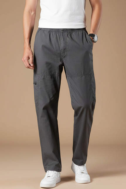 Pantalon Parachute Gris Décontracté Cargo Ample Homme - Toile