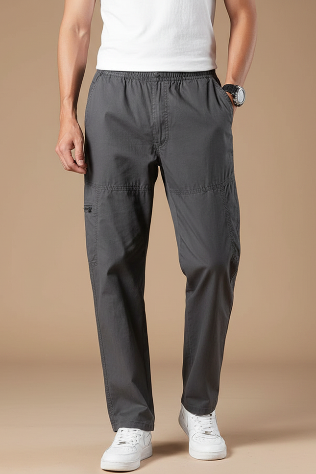 Pantalon Parachute Gris Décontracté Cargo Ample Homme - Toile