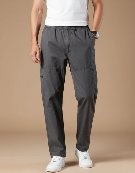 Pantalon Parachute Gris Décontracté Cargo Ample Homme - Toile