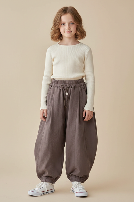 Pantalon Parachute Marron Ample Coton Enfant Ballons