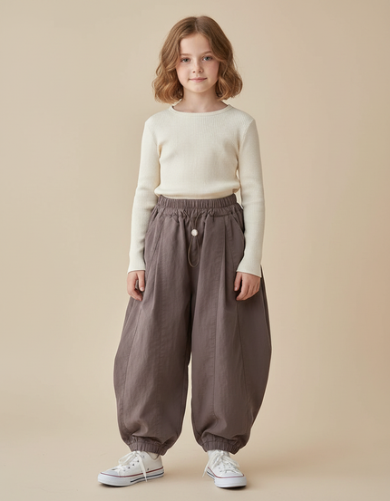 Pantalon Parachute Marron Ample Coton Enfant Ballons