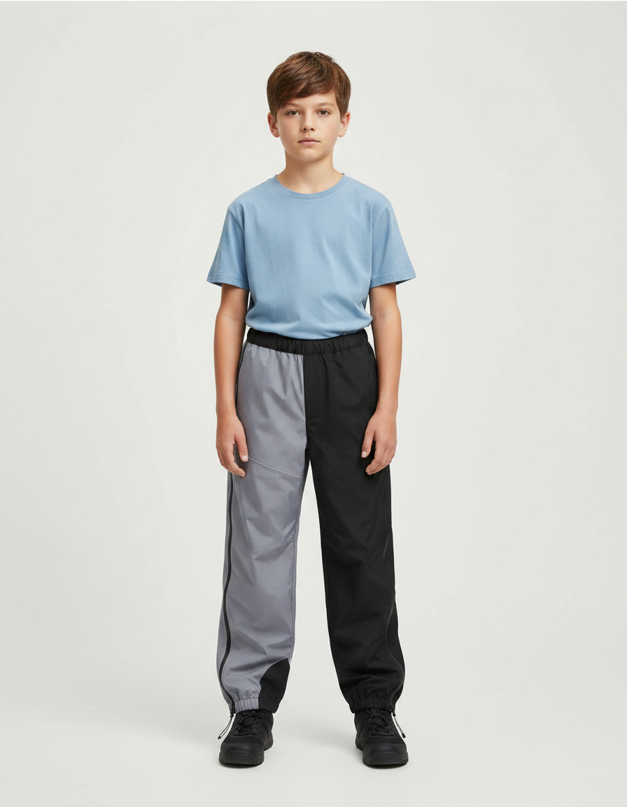 Pantalon Parachute Bicolore Ample Décontracté Enfant - Multicolore Polyester