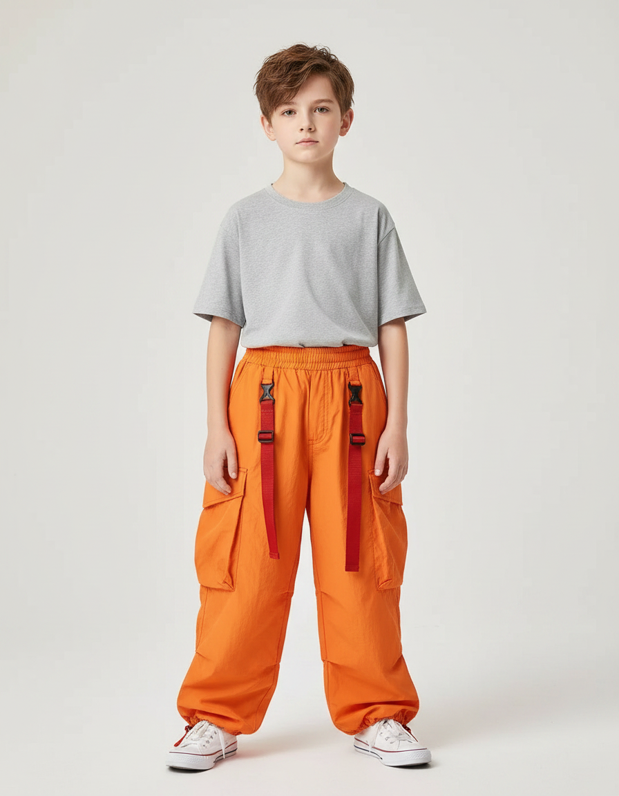Pantalon Parachute Orange - Polyester