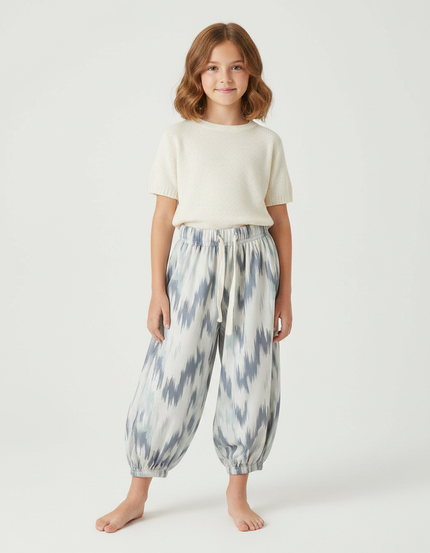 Pantalon Parachute Imprimé Ikat Fluide Enfant Léger - Viscose
