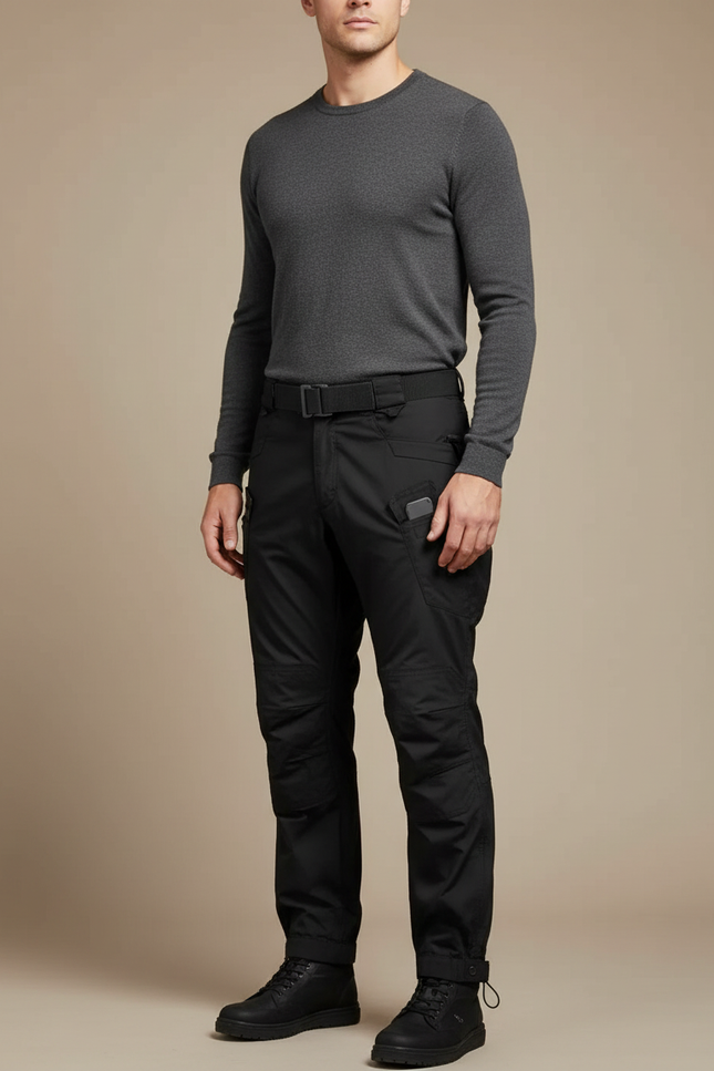 Pantalon Parachute Homme Noir Cargo Nylon - Polyester