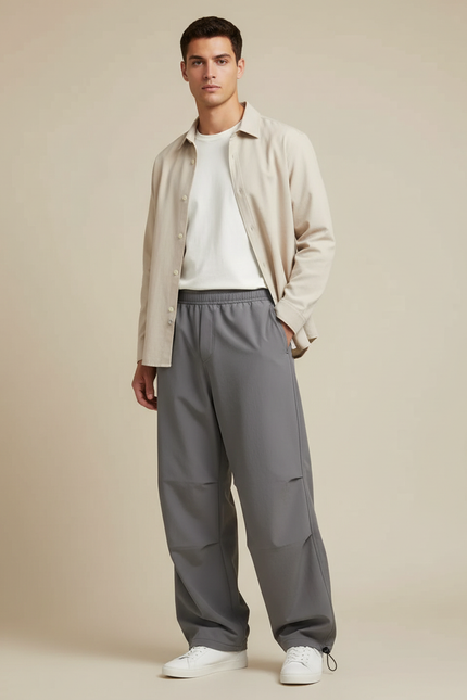 Pantalon Parachute Gris - Polyester