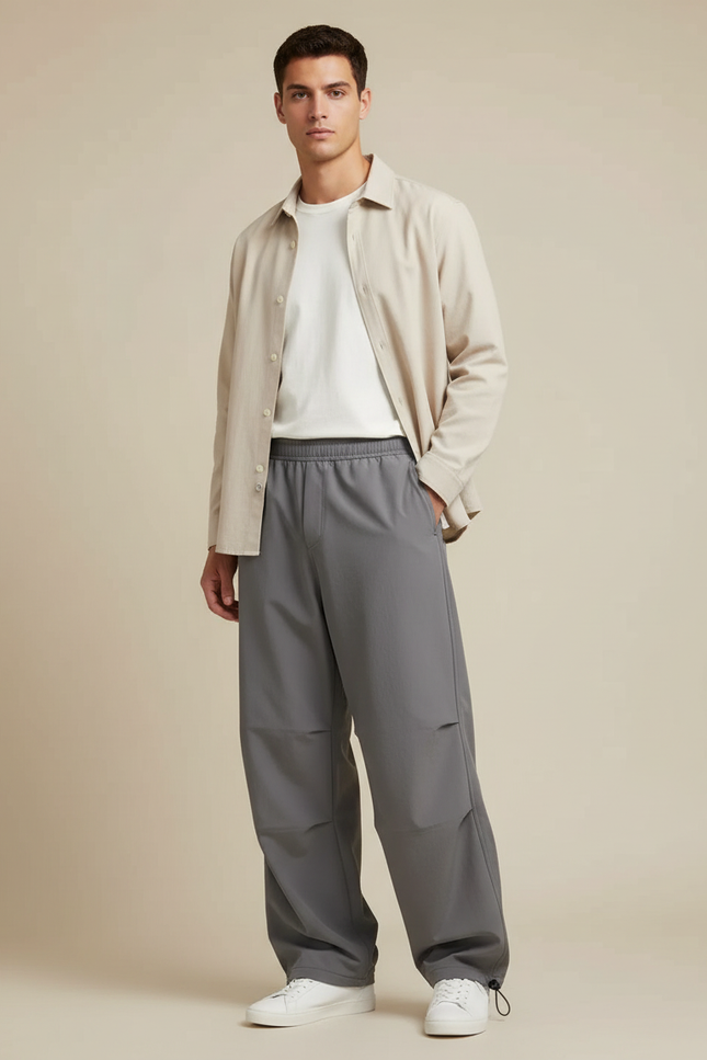 Pantalon Parachute Gris - Polyester