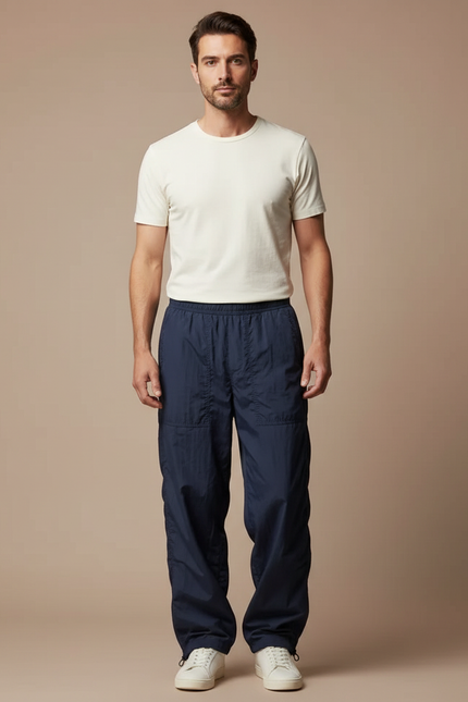 Pantalon Parachute Bleu Marine - Polyester