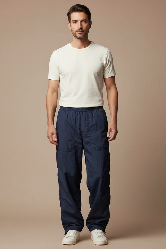 Pantalon Parachute Bleu Marine - Polyester
