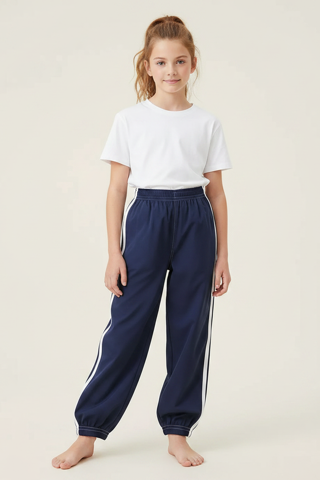 Pantalon Parachute Bleu Marine Ample Sport Enfant - Polyester