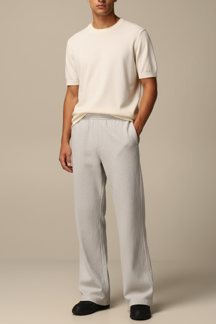 Pantalon Parachute Gris Ample Coton Homme Décontracté - Molleton