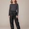 Pantalon Parachute Noir Coupe Ample Imperméable Unisexe - Polyester