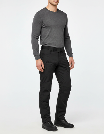 Pantalon Parachute Noir Cargo Technique Homme Droit - Polyester