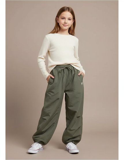Pantalon Parachute Kaki Ample Décontracté Enfant Sport - Polyester