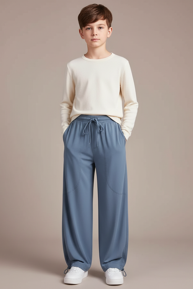 Pantalon Parachute Bleu Ciel Fluide Ample Enfant - Polyester