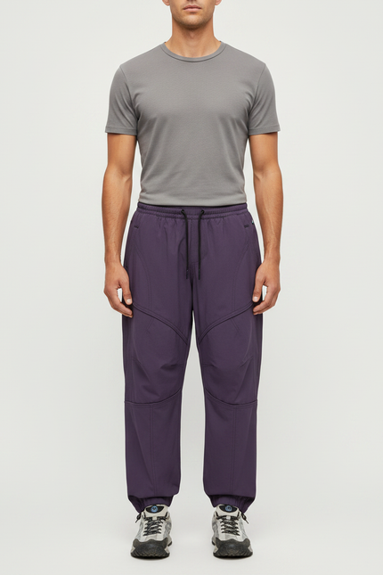Pantalon Parachute Violet Ample Sportif Homme - Polyester