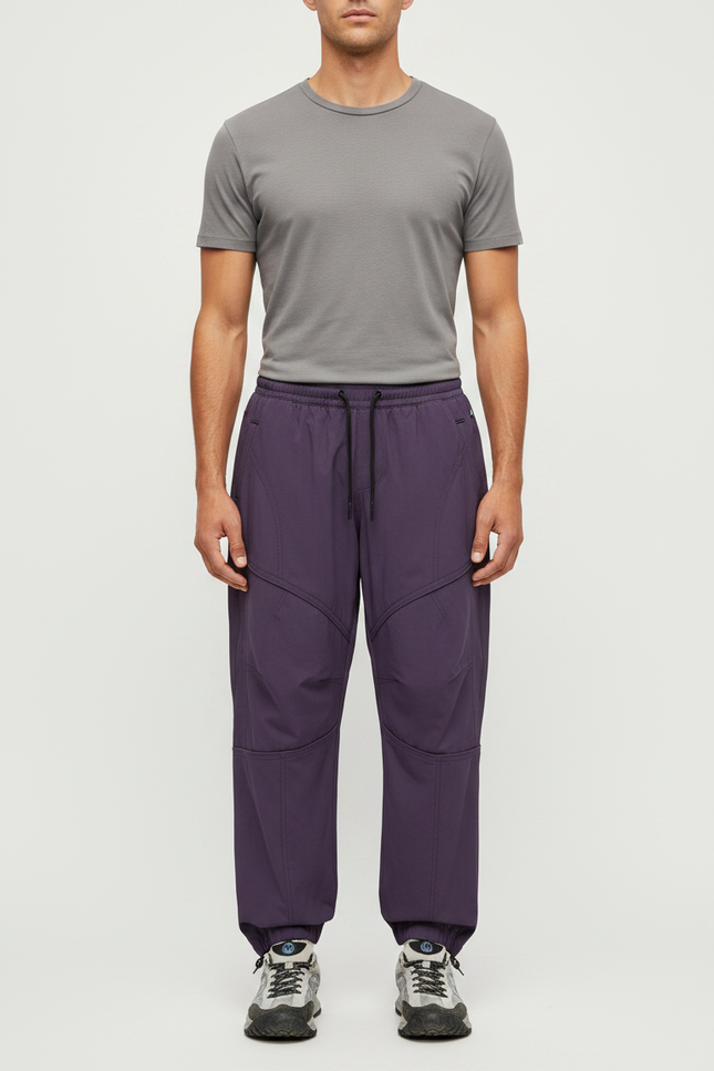 Pantalon Parachute Violet Ample Sportif Homme - Polyester