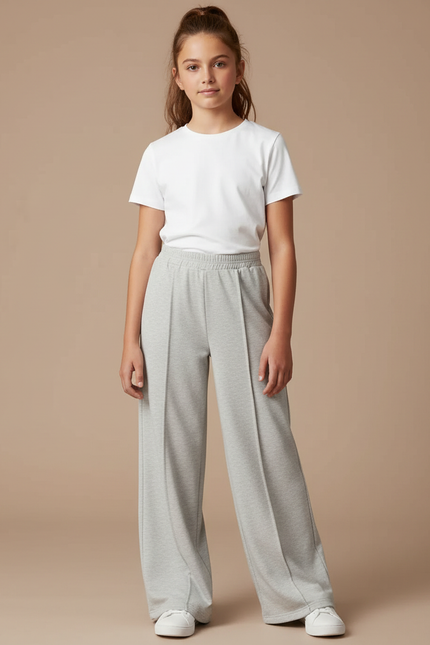 Pantalon Parachute Gris Ample Décontracté Confortable - Molleton